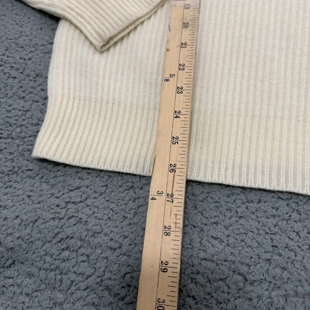 Vintage Thane Sweater Adult Size M Ribbed Turtleneck Cream White Wool Blend